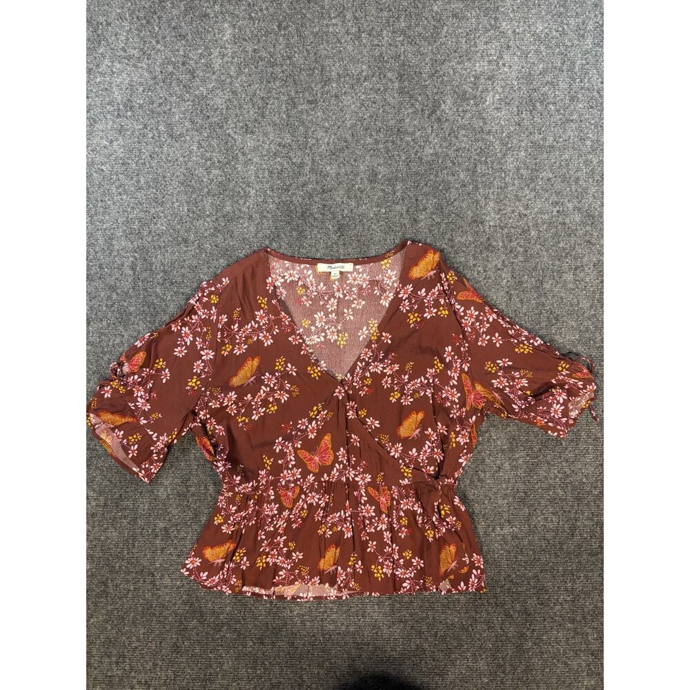 Madewell Butterfly Sanctuary Wrap Top Size 6
